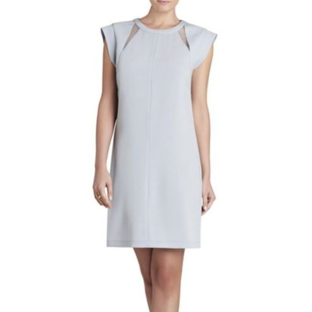 BCBG ALYCIA Cocktail Dress Sheer Cut Out Mini Smoke Gray NWT 6